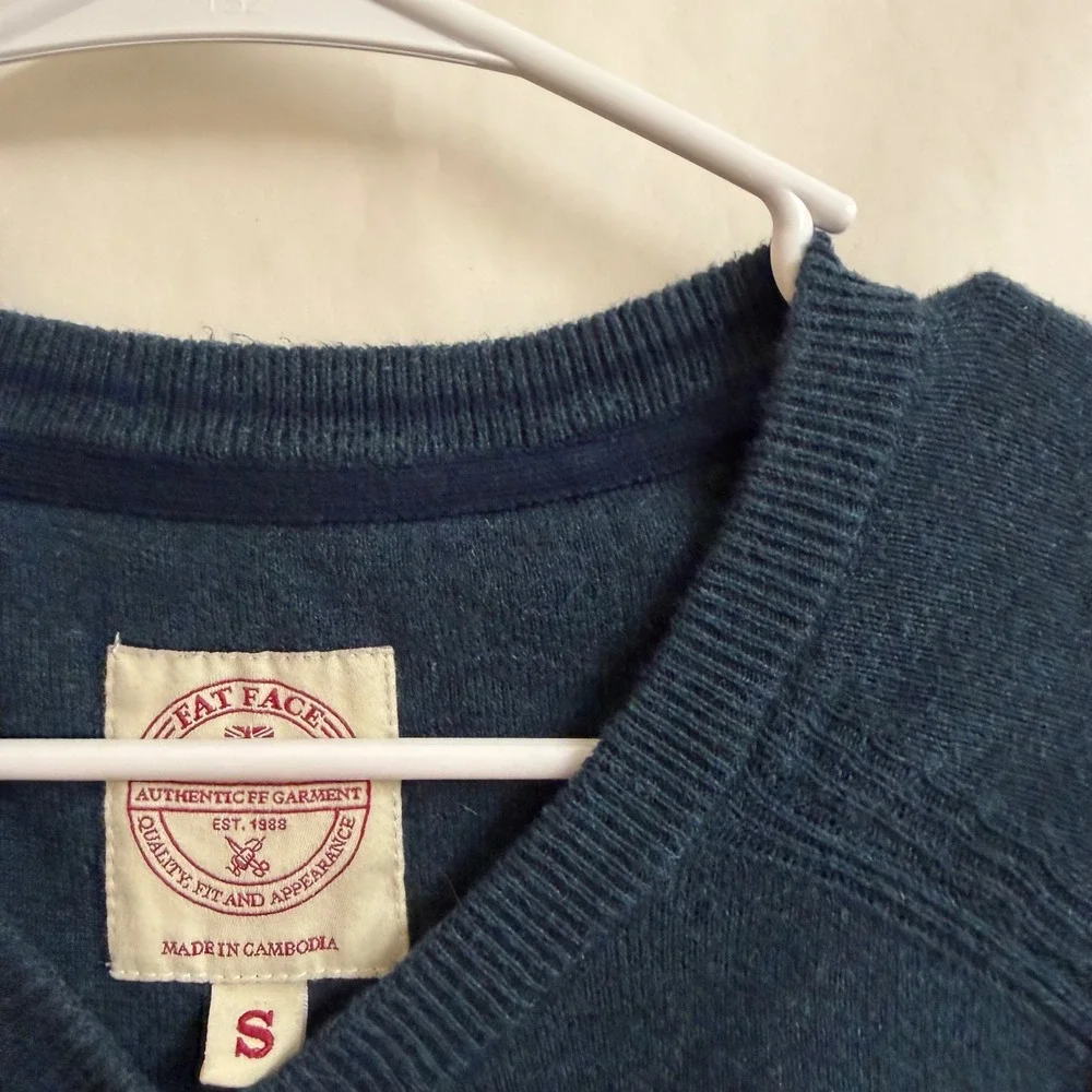 Fat Face Mens Pullover‎ Heathered Wool Blend Button Henley Shirt Sweater Core